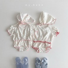아기 여름 가디건 슈트 세트 유아 끈나시 바디슈트 외출복 마이베베