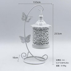 歐式鐵藝蝴蝶掛勾燭臺, 白色