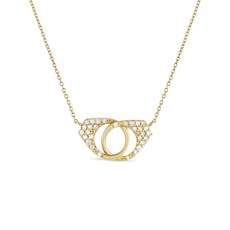 LB 익스클루시브 중고 14K 옐로 골드 다이아몬드 핸드커프스 네크리스