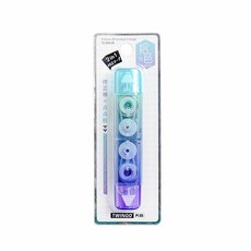 【CHL】2合1 漸變色修正帶 點點膠 立可帶 學生 辦公 質感 半透明, 1個, 藍淡藍漸層, 藍淡藍漸層