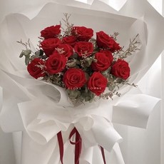 Floraflower 永生花韓系海棠鋪繡花束〖浪漫告白花束〗情人節/520/七夕/畢業禮物