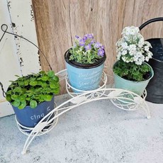 3구 화분 스탠드 아이보리 화분선반 철재화분선반 거실화분정리대