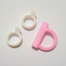 lilfant 美樂蒂 304不鏽鋼 兒童餐具組 (學習筷/湯匙/叉子/杯子/水壺/保溫瓶/餐盤/餐盒/餐具袋), 1個, 原廠指環 大粉2 小白2, 粉色, 學習筷/湯匙/叉子/杯子/水壺/保溫瓶/餐盤/餐盒/餐具袋