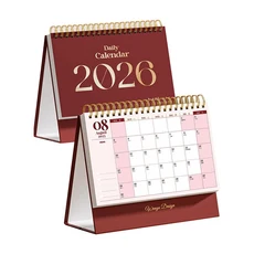 유용한 2026 데스크탑 종이 달력 연간 다기능 플래너 스케줄러 노트북 홈 데코 어젠다 오거나이저, 1개, 02 A2-red