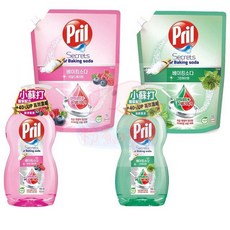 Pril 淨麗 小蘇打高效洗碗精 瓶裝750ml 補充包1L 莓果草本檸檬植純萃檸檬草, 1個, 淨麗Pril-草本 (瓶裝750ml)