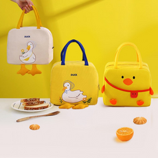 리니데이 오리가방 병아리가방 캐릭터 도시락가방 캠핑 보온보냉 이유식가방, 1개, 옐로우오리