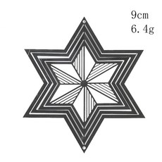 3D 흐르는 바람 회 전포수 마당 정원 장식 스테인레스 스틸 미러 종소리 부적 명상, [00] Snowflake, [00] Silver color