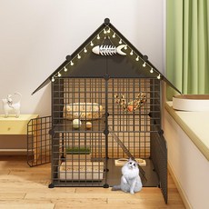 대형 울타리 고양이 철장 휀스 강아지 사육장 조립식 격리 반려묘 펜스 케이지, 2단 75x39x110 보강형