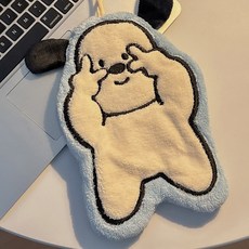 후암마켓 귀여운 캐릭터 극세사 욕실 핸드 고리 주방 타월 수건, 1개, 하얀강아지