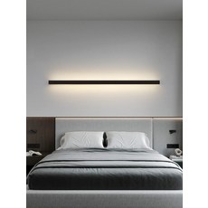 긴라인 벽조명 LED 인테리어 무드등 침실 거실 모던 슬림 디자인 기능, 알루미늄/오크 블랙/120cm-앱/리모컨 지원