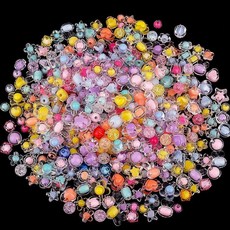 桃園出貨 兒童串珠手鏈手工diy材料散珠首飾吊墜幼兒園女孩玩具禮盒裝珠子, 1個, 袋裝半斤 約400多顆