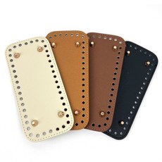 뜨신) 직사각 가죽 가방 바닥(18cm x 8cm) 뜨개질 코바늘 대바늘, 카멜, 1개