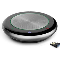 Yealink 블루투스 스피커폰 SP96 지원 데이지 체인 26H 통화 시간 팀 인증 65mm 컨퍼런스 스피커 및 6 마이크 스마트 AI 노이즈 캔슬링 5m 음성 픽업 반경 1, Teams Certified, CP700 + Bluetooth USB Dongle