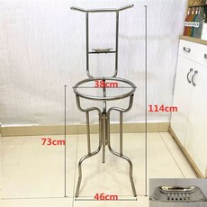오아픽 팡쿠 세숫대야받침대 욕실 세수대야 세면대 스텐 거치대 캠핑, 1개, D. 두께 75cm 스테인리스 비누받침수건걸이