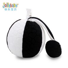 jollybaby 益智手抓球 新生兒視覺刺激球 內置搖鈴 嬰幼兒早教布球 0-3個月1歲寶寶玩具, 黑白視覺球