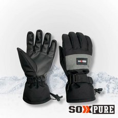 SOXPURE 防水滑雪手套 黑色 SP1063, 1個