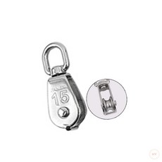 스테인리스 싱글 도르래 M15 지름 15mm 창고 현장부품 등산용품 운반용품 공장