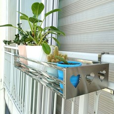 스테인리스 베란다 화분 걸이대 걸이 난간 선반 다육이 받침대 철제 정리대 거치대 진열대, 01 하트, 1개
