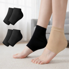 원앤모어 실리콘 발뒤꿈치 각질케어 풋패드, 블랙, 2세트