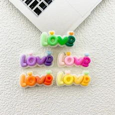50개 큐트 러브레터 플랫백 레진 카보숑 휴대폰 케이스 장식 DIY 스크랩북 헤어보우 센터 액세서리, 02 random mixed