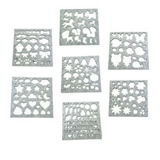7pcs 양모 펠트 금형 니들 펠트 DIY 공예 스텐실 아플리케 수공예 쉐이핑, 라이트 그레이