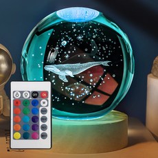 BlingMonsterS 鯨魚小夜燈極光海洋月亮照明睡眠燈哺乳燈搬家禮物, 16色藍鯨銀河