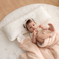 순수 아기 듀얼 아이싱 와이드베개 2종세트(커버+경추 솜베개), 2종세트(커버+경추솜베개), 아이보리무지/그레이다이아(아이싱)
