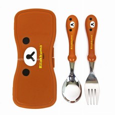 리락쿠마 뉴 스푼포크 케이스세트(얼굴)-브라운