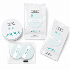 Age20's 선 에센스 시카 쿨링 팩트 카밍 12.5g x 2 + 케이스 자외선차단(SPF 50+/PA++++) 썬쿠션
