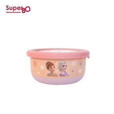 SuperBO 不鏽鋼隔熱碗 兒童卡通隔熱碗 雙層不鏽鋼碗 寶寶碗 學習碗 兒童餐具, 1個, 400m(冰雪奇緣)