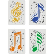 PET 아트 홈 스텐실 현대적 텍스처 프린팅 공간 미화 장식 DIY, 뮤지컬 노트 358, 1개