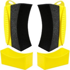 타이어 샤인 패드 드레싱 스펀지 어플리케이터 2개 자동차 디테일을 위한 뚜껑이 있는 재사용 가능한, Yellow