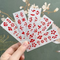 A+精選 漢服古裝紋身貼紙 男女通用 仙女額頭印花 76款, 1個, 1Pcs-Random, 1Pcs-Random