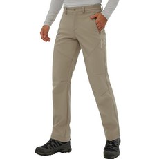 Pioneer Camp 남성용 플리스 안감 아웃도어 하이킹 팬츠 단열 방수 따뜻한 소프트쉘 방풍 작업 바지 블랙. L