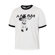 [아캄] Punch Boy Printed Ringer Top (Black)