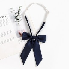 藍色條紋免打領結 學生制服配飾懶人領帶 襯衫配飾 男女適用 學士服搭配 日系風格 #藏青斜領結 #默認尺寸