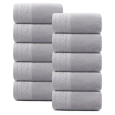 록신 프리미엄 데일리 순면 코마사 수건 40수 부드러운 호텔타월 10장세트 호텔 수건, 라이트그레이, 10개