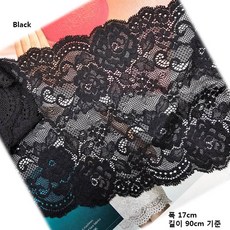 DKLACE-73110-J / (폭 17cm 길이1yd / 3yd / 5yd / 10yd기준) / 자가드 스판 레이스 모음, 1개, 블랙