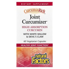 Natural Factors CurcuminRich Joint Curcumizer 베지 캡슐 60정 Factors (내추럴 팩터스), Natural Factors, CurcuminRich,, 1개