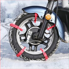 오토바이 스노우체인 바이크 케이블타이형 간편설치 폭설대비 미끄럼방지 안전운행 레드컬러, 단품