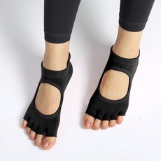 밸런스짐 요가 토삭스 3종세트 미끄럼방지 논슬립 필라테스양말 발가락양말, 블랙(3종세트), 1개