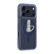 Mooke iPhone 17 Pro Max 抗摔矽膠分離式支架保護殼, Mooke iPhone 17 Pro Max 抗摔矽膠分離式支架保護殼-藍色, 1個