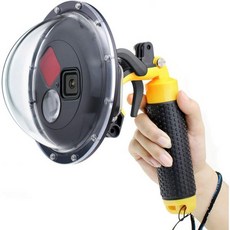 GEPULY 돔 포트 for GoPro Hero 8 Black 렌즈 방수 하우징 케이스 셔터 트리거 부력 손잡이 스노클링 다이빙 수중 촬영, Dome with Filters for Hero 8 B, 1개