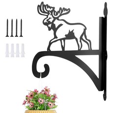 Toyosport 식물 행거 벽 마운트 30.5 x 39.9cm(12 x 15.7인치) 튼튼한 철제 벽걸이 식물 브래킷 야외 및 실내 무스 실루엣 장식용 철제 벽 마운트, Toyosport 식물 행거 벽 마운트, 30.5 x