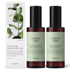 에이센트 드레스퍼퓸 섬유향수, 2개, 80ml, 그린에어리