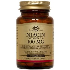 SOLGAR 無糖無麩質菸鹼酸錠 100mg, 100顆, 1罐