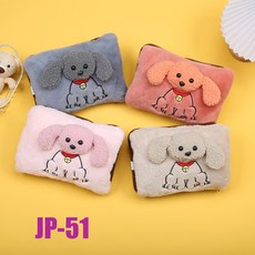 만화 털실 충전식 온수병 안전 방폭 전기 온열기 이중 손잡이 분리형 세탁 가능한 손난로 아기 온열기, JP-51 벨 개 베개