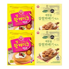 오뚜기 쌀핫케이크믹스 400g 2개+백한철 찹쌀꽈배기믹스 215g 2개, 1세트, 1.23kg