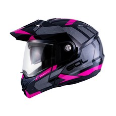 創時代 SOL SM-6P 前衛者 複合可掀式安全帽 全罩式 雙D扣, 黑／粉