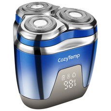 CozyTemp 남성 전기 면도기 3방향 헤드 미니 휴대용 자동면도기소형충전식 방수 면도기 남친 선물, 블루